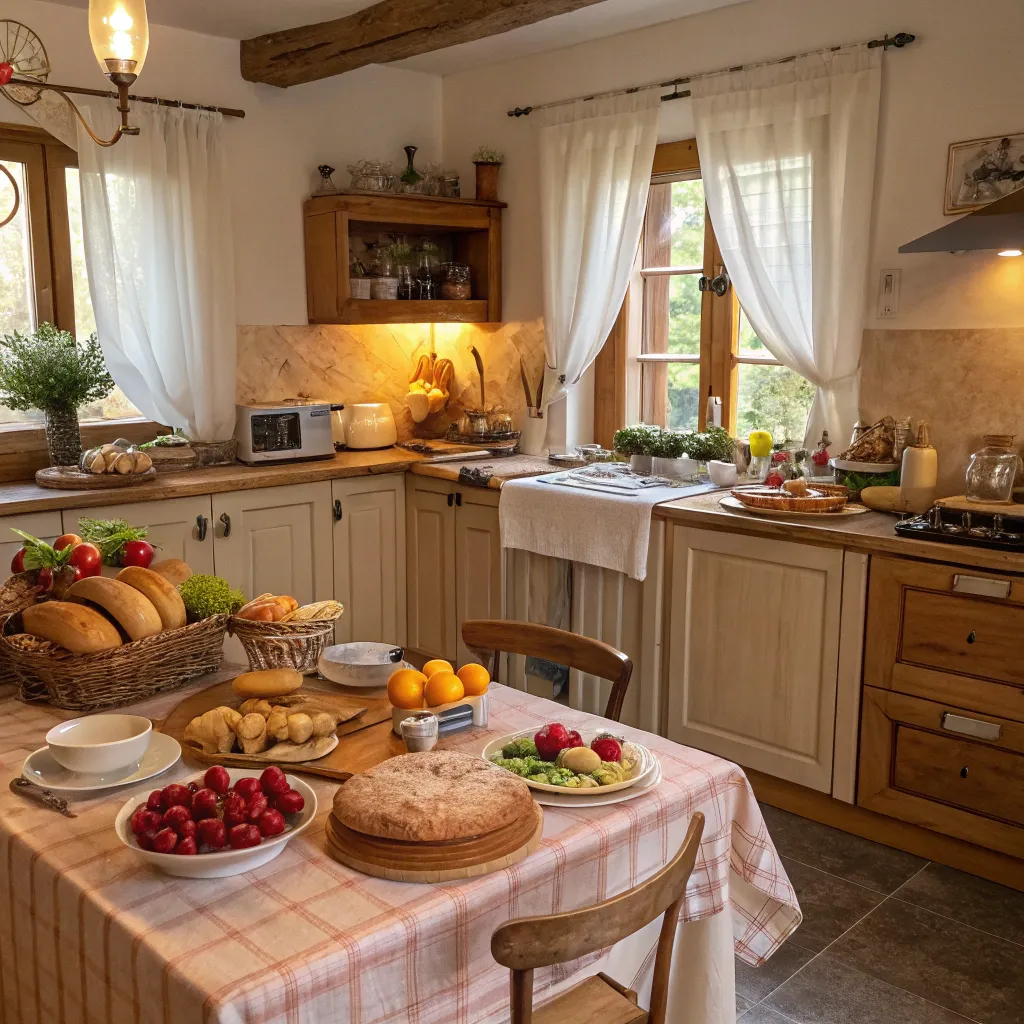 A cozy kitchen setting