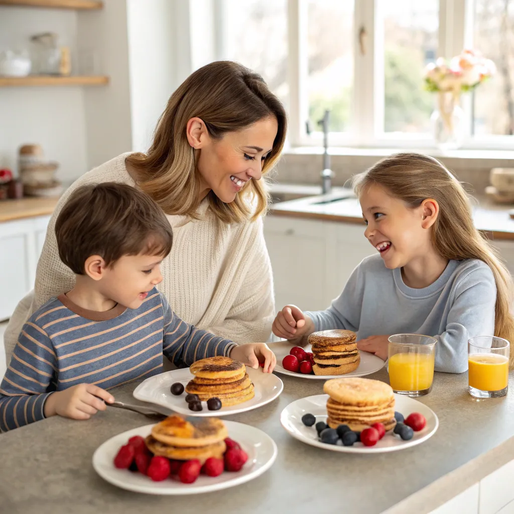 Family enjoying breakfast together